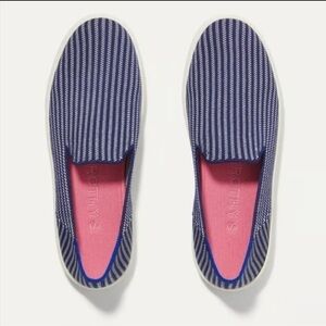 Rothy's Navy Striped Color Slip-on Sneakers Riviera Pinstripe Womens size 9